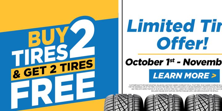 Buy 2 Tires Get 2 Tires Free